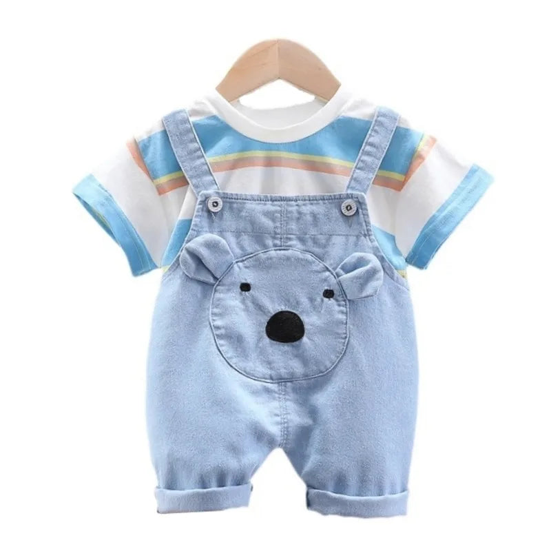 New Summer Baby Girl Clothes Suit Children Boys Striped T-Shirt Shorts 2Pcs/Sets Toddler Clothing Infant Costume Kids Tracksuits